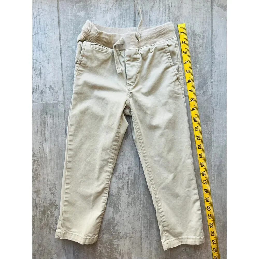 BABY GAP Toddler Boys Khaki Chino Elastic Waist Pants School Casual Dressy 4T 4